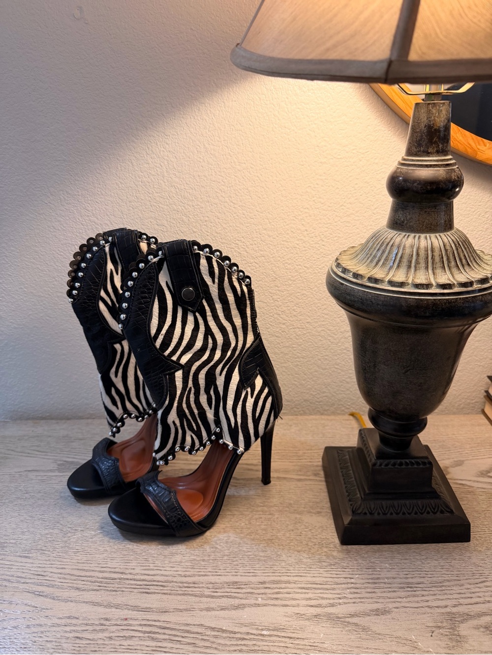 Zebra-Print High Heel Sandals size 7.5